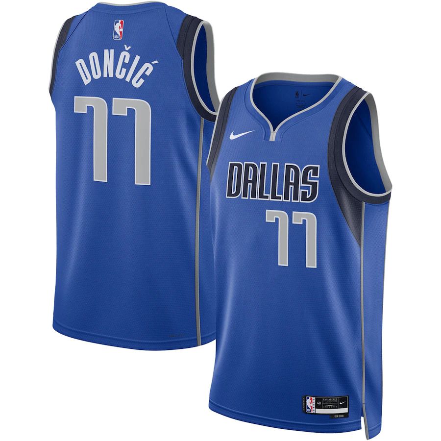 Men Dallas Mavericks 77 Luka Doncic Nike Royal 2022-23 Swingman NBA Jersey